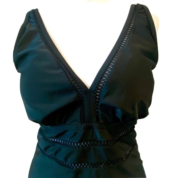 NWOT - Summer Mae One Piece Swimsuit Tummy Control Mesh Trim Plus Size 14 - Picture 7 of 10